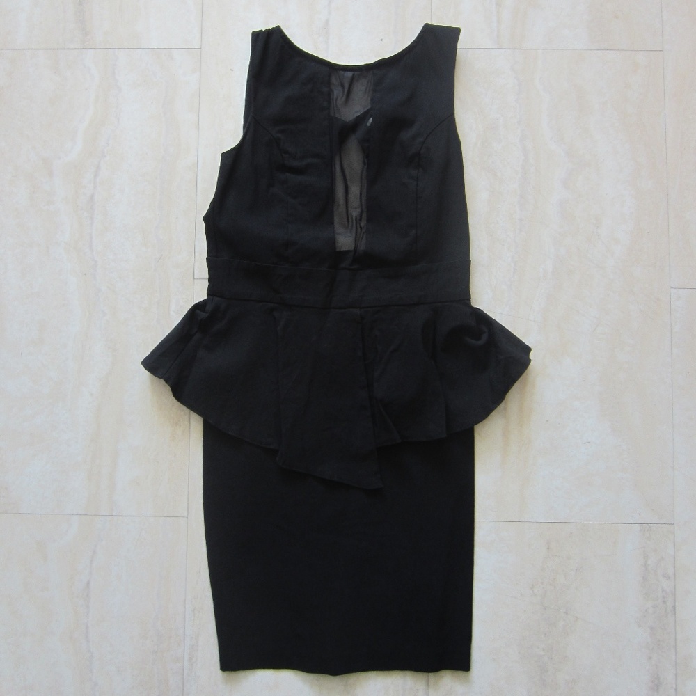 Black peplum mini dress